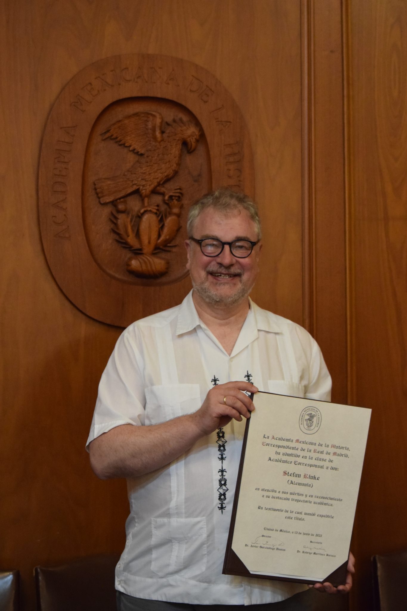 Stefan Rinke, ceremonia de ingreso a la Academia Mexicana de la Historia, 13 junio 2023